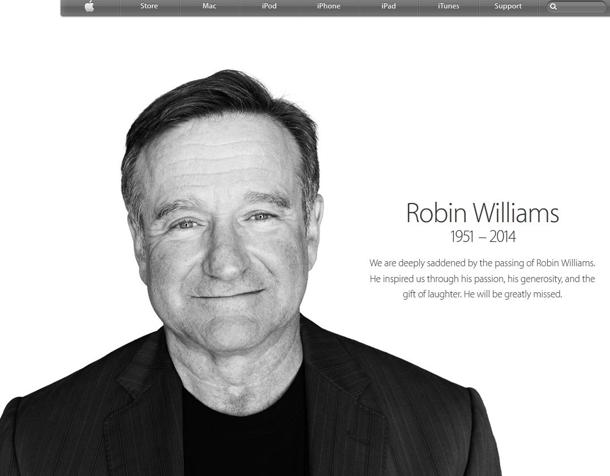 Home Page per Robin Williams Firmata Apple