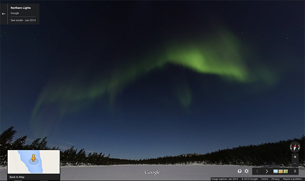 Aurora Boreale in Street View