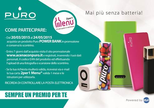 PURO: Contest per Vincere un Mese di Fantastiche Cene 2×1