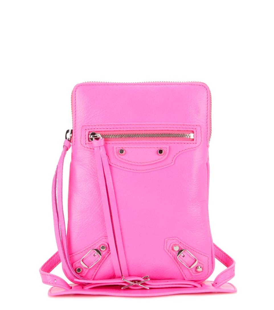 Balenciaga: Porta Cellulare Classic in Pelle