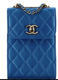 Chanel: Clutch Blu con Catena