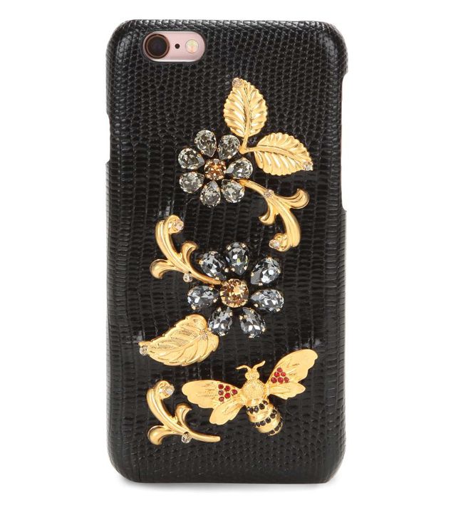 Custodia in Pelle per iPhone 6 con Cristalli di Dolce & Gabbana