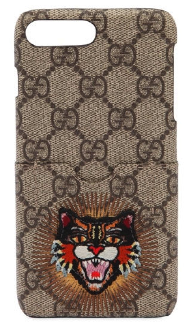 Cover Angry Cat per iPhone 7 Plus di Gucci