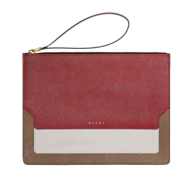 Marni: Pochette Trunk in Saffiano