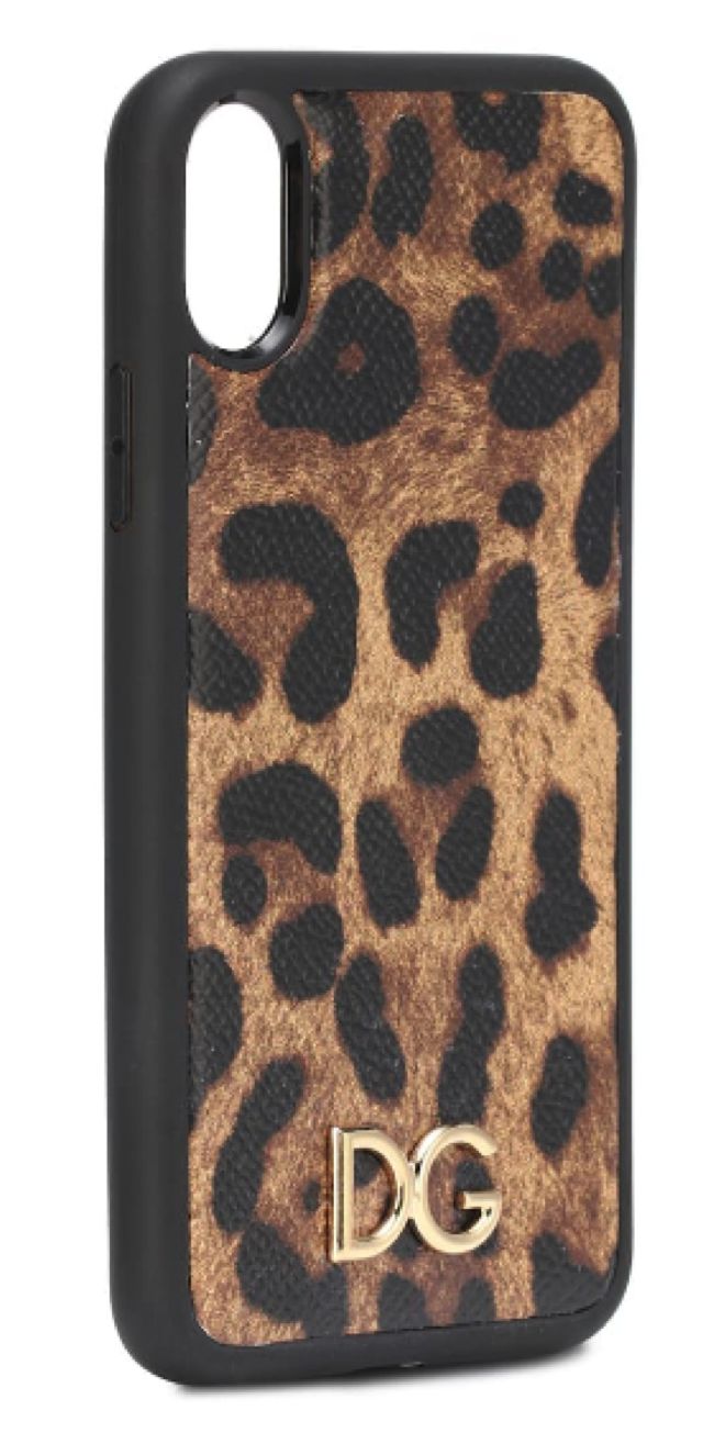 Custodia in Pelle Animalier di Dolce & Gabbana per iPhone X