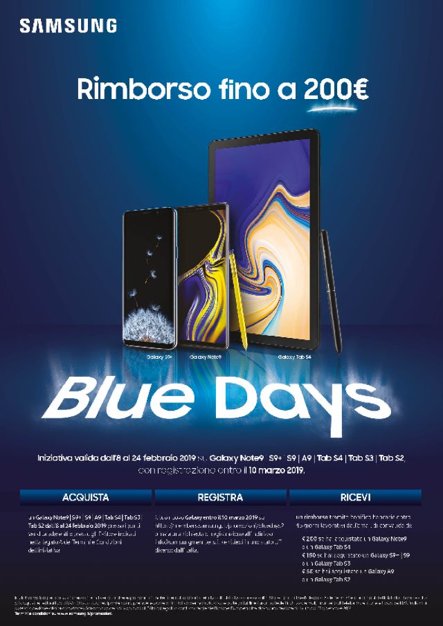 Tornano i Samsung Blue Days