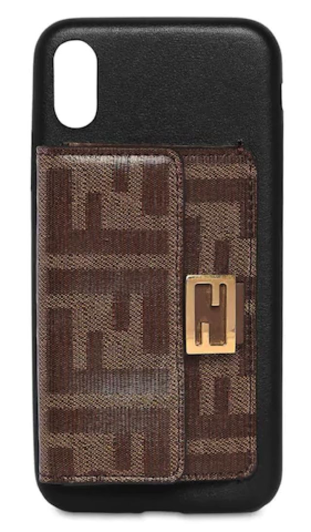 Cover per iPhone X in Pelle di Fendi