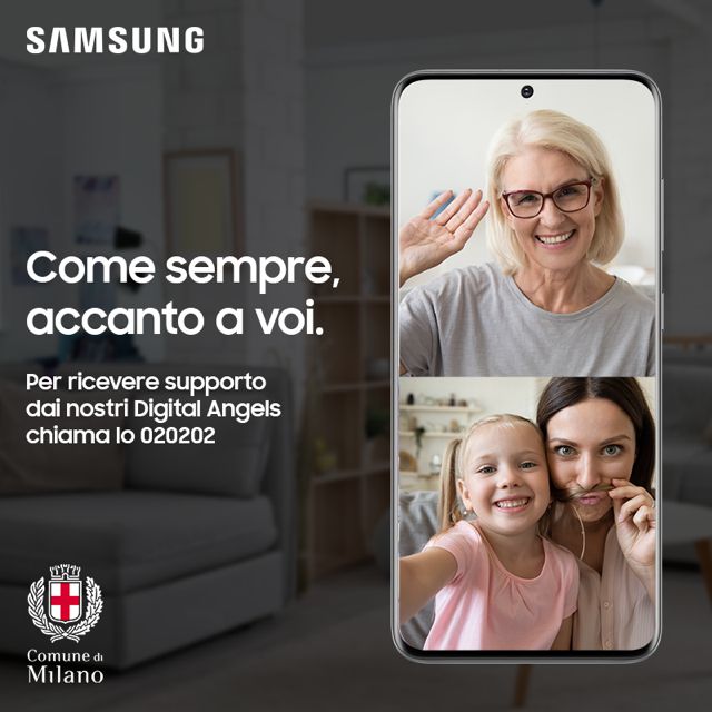 Samsung Supporta il Servizio Milano Aiuta del Comune di Milano con l’Assistenza Tecnologica al Telefono