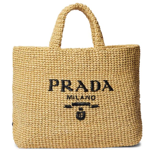 Shopper in Rafia Medium Prada